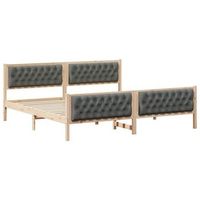 estructura de cama con cabecera gris oscuro 200 x 200 cm vidaxl