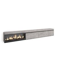 mueble tv television muebles de salon almacenaje 317x45x35 cm chimenea electrica xxl estilo moderno cemento
