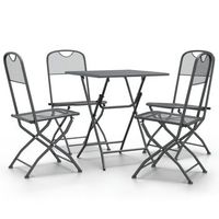 set de comedor de jardin 5 piezas  mueble de jardin malla metal expandido antracita
