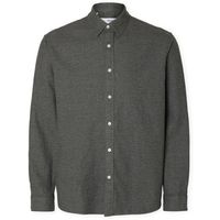 selected camisa manga larga noos regnoah shirt - gray flannel para hombre