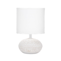 aigostar lampara de mesa de ceramica vintage lampara de mesita de noche con pantalla de tela casquillo e14 max40w luz de noche lampara de sobremesa para dormitorio salon sin bombilla -h225mm