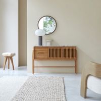 consola de teca maciza y terrazo premium