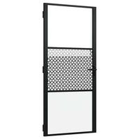 puerta de vidrio calado negro 93 x 35 x 2015 cm aluminio vidaxl