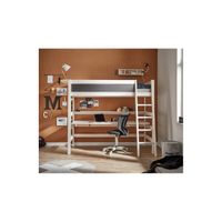 lifetime kids luxury high sleeper bed with slanted ladder  - lifetime white