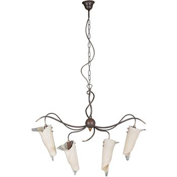 Lámpara de techo asti 4xe14 l.80xan.23xal.reg.cm cristal marron