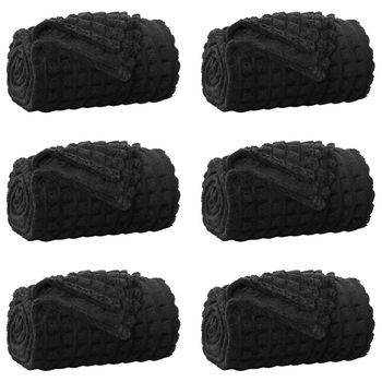 Mantitas De Sofá 6 Uds. Negro 200 X 150 Cm 4.5 Kg Lana Vidaxl