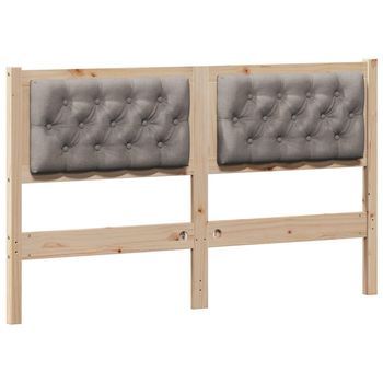 Cabecero，panel De Cabecero Otro Marrón Y Taupe 140 Cm Madera Maciza De Pino