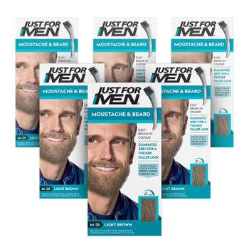 Just For Men Brush-In Nat Light Brown 6 Pack
