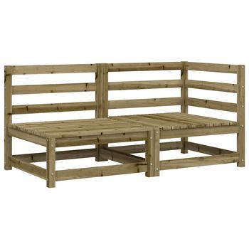 Sofá De Jardín De 2 Plazas | Sofá De Exterior Madera De Pino Impregnada