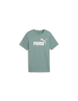 Camiseta Puma Essentials 2 Color No.1 Logo Infantil Luna Verde