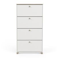mueble zapatero de 4 puertas decor en roble y blanco - l808 cm