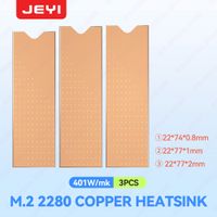 jeyi-disipador de calor de cobre m2 ssd almohadilla termica de refrigeracion con nanoalmohadillas termicas 3 piezas nvme ngff 2280 pcie ssd