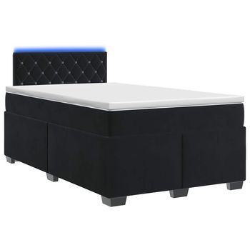 Cama Tapizada 200x120x88 Cm Terciopelo - Negro
