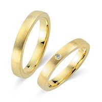 alianzas 14 quilates oro amarillo con diamante