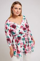 yours london top peplum floral mujer curvy y tallas grandes yours london