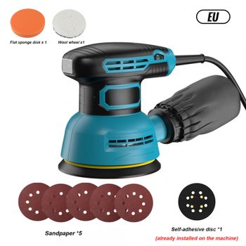 Amoladora Eléctrica de 12000 RPM y 5 Pulgadas con Velocidad Ajustable, Pulidora Eléctrica para Madera, Metal, Pintura, Carrocería de Automóviles, Muebles, Herramienta de Restauración del Hogar,