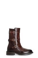 botin mujer piel 3 hebillas dark brown 36