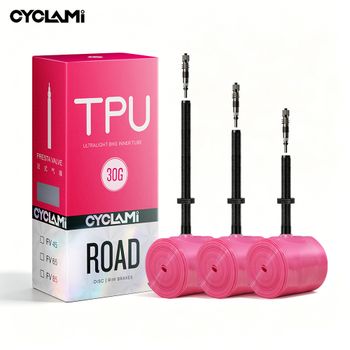 Válvula de aleación metálica de mayor calidad CYCLAMI, válvula Presta francesa, cámara de aire de TPU para neumáticos de bicicleta de carretera 700C 700 X 18 23 25 28 30 32 C