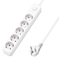 aigostar regleta enchufes alargador enchufe de 5 enchufes con interruptor cable de 3 metros blanco