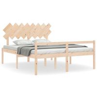 cama para personas mayores con cabecero madera maciza 160x200cm vidaxl