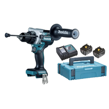 Makita Dhp492rtj - Taladro Combinado Lxt 18v 130 Nm. Incluye Maletin, X2 Bl1850b, Dc18rc