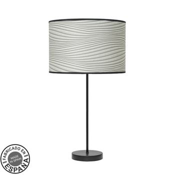 Sobremesa alto moda 1xe27 negro/surco gris 63x30x 30 cm