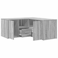 mueble de esquina madera ingenieria gris sonoma 160x40x45 cm vidaxl