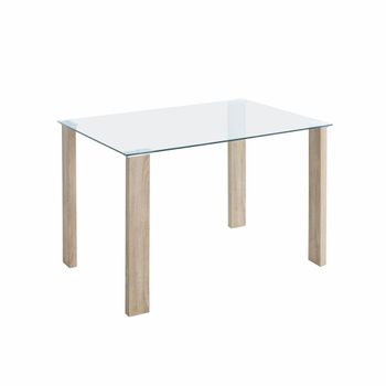 Mesa de comedor fija con sobre de cristal 150x90 cm cristal cambria