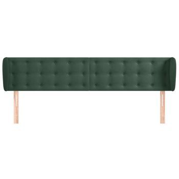 Cabecero Cama Mueble De Dormitorio De Terciopelo Verde Oscuro 203 X 23 X 78/88 Cm Verde M02_0008607