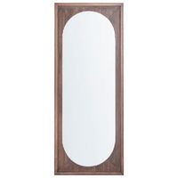 espejo de pie de estilo rustico con marco de madera de paulownia decorativo de pared efecto envejecido marron lunas