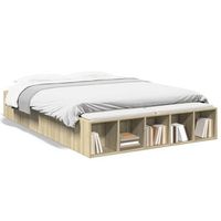 estructura de cama madera de ingenieria roble sonoma 120x200 cm vidaxl