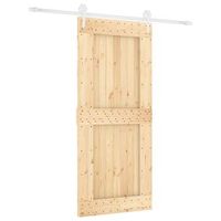 puerta corredera natural y blanco 90 x 210 cm vidaxl
