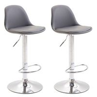 set 2 taburetes kiel en cuero pu simil cuero gris 39x39x82 cm clp