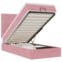 estructura de cama otomana colchones terciopelo rosa 100x200cm vidaxl