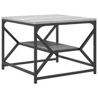 mesa de centro 51x50x40 cm madera y acero de ingenieria - gris