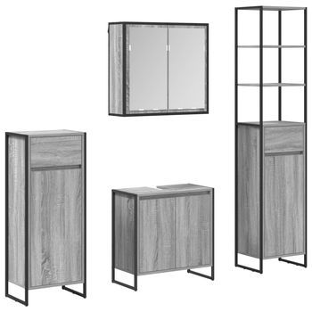 Juego De Muebles De Baño 4 Uds. Gris Sonoma Vidaxl
