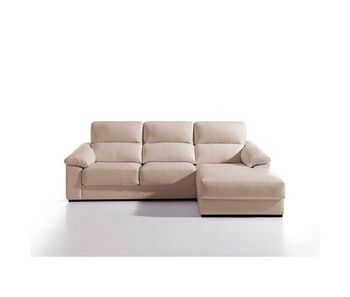 Chaise longue piel willy derecha 4 plazas beige