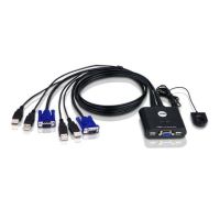 interruptor kvm aten cs22u usb vga 2 pcs con selector remoto