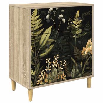 Cajonera Rhenen Estampado De Selva Tropical 66 X 36,5 X 75 Cm Vidaxl