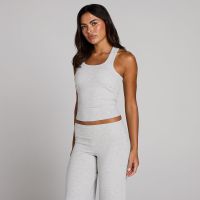 camiseta de tirantes acanalada con sujetador incorporado para mujer de mp - gris moteado - m