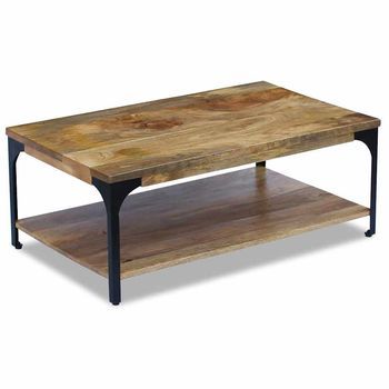 Mesa De Café - Mesa De Centro Madera De Mango 100x60x38 Cm