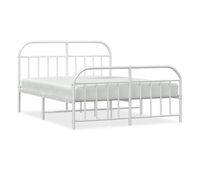 estructura cama metal con cabecero y pie cama blanco 183x213 cm con cabecero y pie de cama