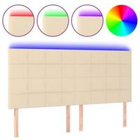cabecero  panel de cabecero  decoracion de pared con luces led tela crema 160x5x118128 cm