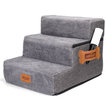 Nobleza Escalera para Perros, Rampa para Perros, Escalera para Cama de Perros Pequeños para Perros y Gatos, Escaleras para Perros Mascotas de 3 /4/5Escalones con Rodillo Quitapelusas