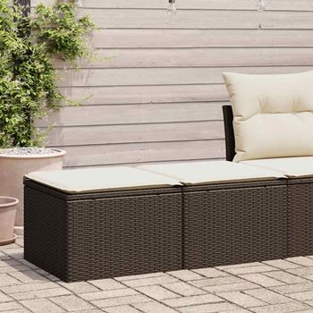 Set Sofás Jardín Y Cojines 2 Uds | Juego De Muebles De Jardín Ratán Sintético Acacia Marrón Cfw85718