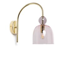 ledkia lighting - lampara de pared baudelaire  diseno elegante vintage  compatible con bombilla e14  cristal y metal duradero  ideal para salon y dormitorio rosa cristal