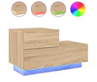 vidaxl mesita de noche con luces led roble sonoma 70x36x405 cm