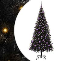 arbol de navidad negro 210 cm pvc vidaxl