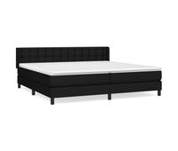cama box spring con colchon tela negro 200x200 cm botones