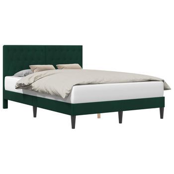 Estructura De Cama Verde Oscuro 120 X 200 Cm Terciopelo Vidaxl